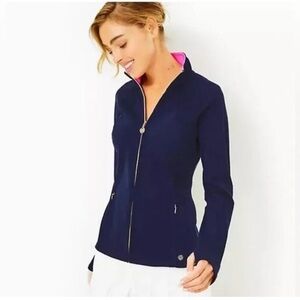 Lilly Pulitzer Luxletic Women's Navy Jacket with Pink Accents